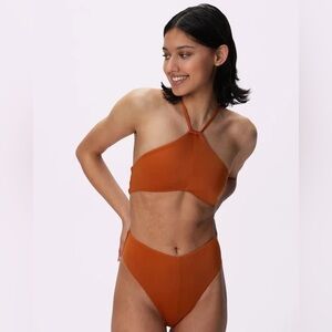 PARADE Summer Skin Cutout One-Piece Swimsuit- Golden Hour Bronze Halter Bikini
